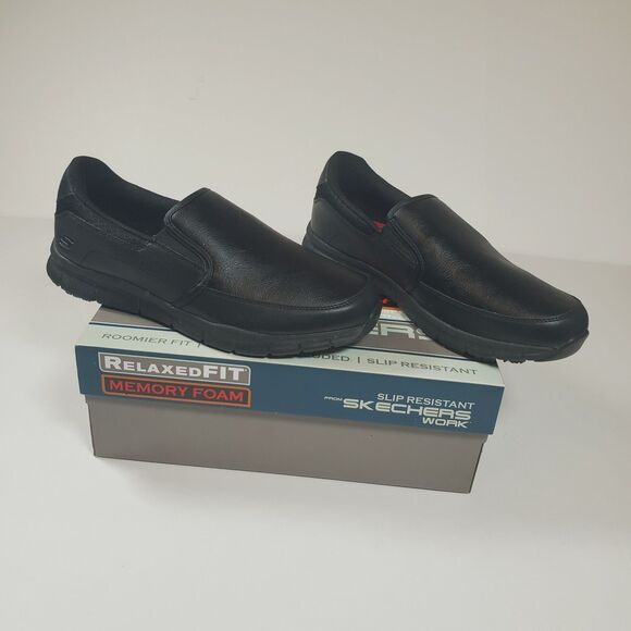 NEW Skechers Men’s Work Shoes Size 12 Black Slip Resistant \